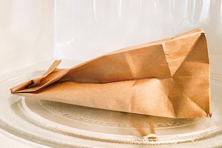 make popcorn in a paper bag in the microwave with only popcorn kernels