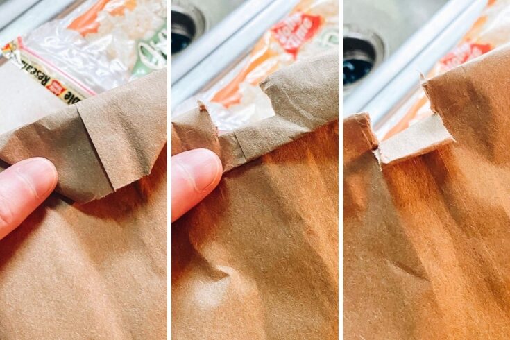 How to close a paper bag to make popcorn in a paper bag in the microwave using only popcorn kernels.