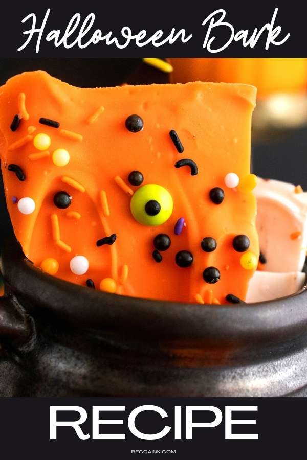 Halloween bark recipe. How to make Halloween chocolate bark as Halloween treats for your holiday Halloween party. Make this fun Halloween bark recipe for your Halloween party. These easy Halloween treats are perfect for all your party tricksters. Try this recipe for making Halloween chocolate bark for your Halloween party to delight your guests. Plus learn how to choose the best chocolate for chocolate candy bark, as well as tips on melting and tempering chocolate when you make chocolate bark.