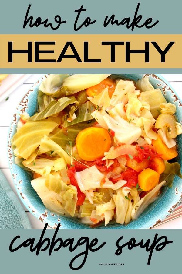 Low calorie winter dinner ideas for healthy meals. How to make homemade cabbage soup recipe with or without beef for healthy winter meal in a crockpot or on the stovetop. This fat burning cabbage soup recipe is a healthy, low-calorie soup for winter dinners or weekday lunches that can be frozen if you meal prep. Learn how to make cabbage soup from scratch either on the stovetop or in a slow cooker with this easy, winter soup recipe as a healthy dinner idea for your family.