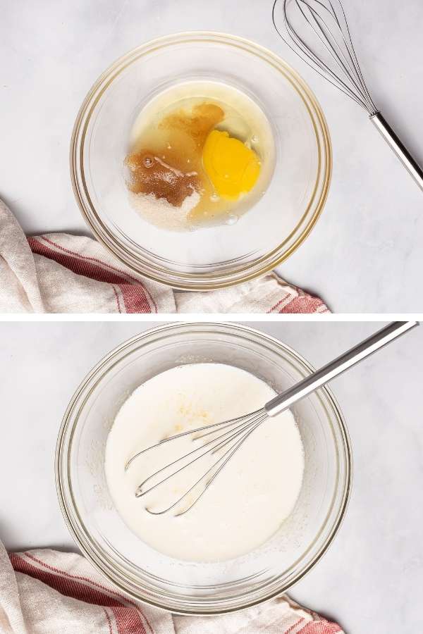 mixing ingredients to make oreo waffles breakfast recipe