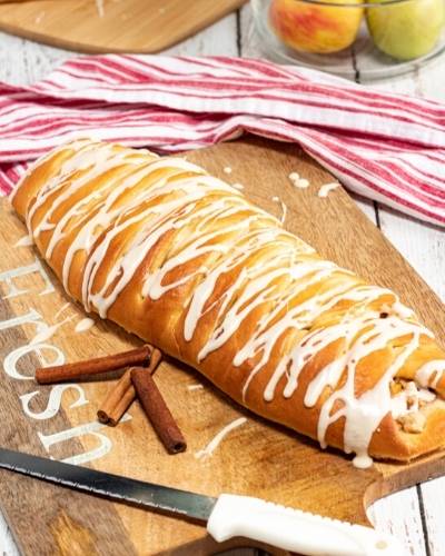 Learn how to make apple cinnamon bread. This recipe teaches you how to bake a braided apple cinnamon bread loaf from scratch.