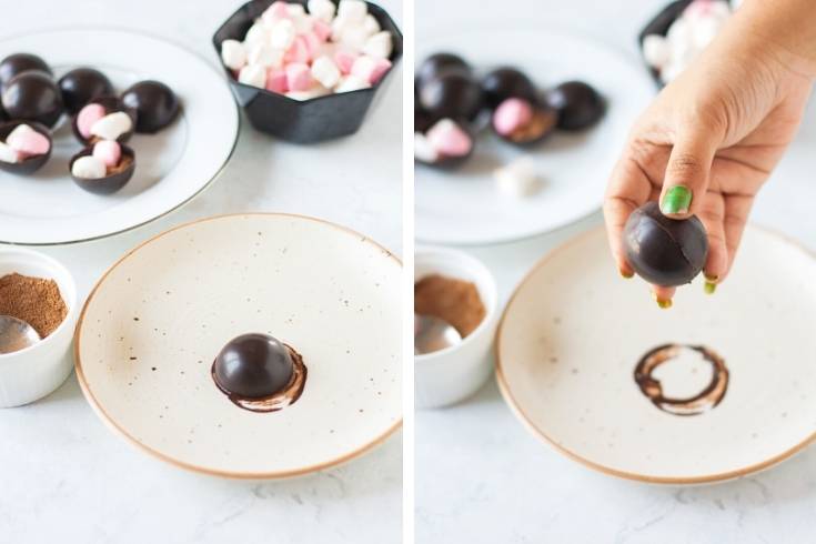 how to assemble mini hot chocolate bombs