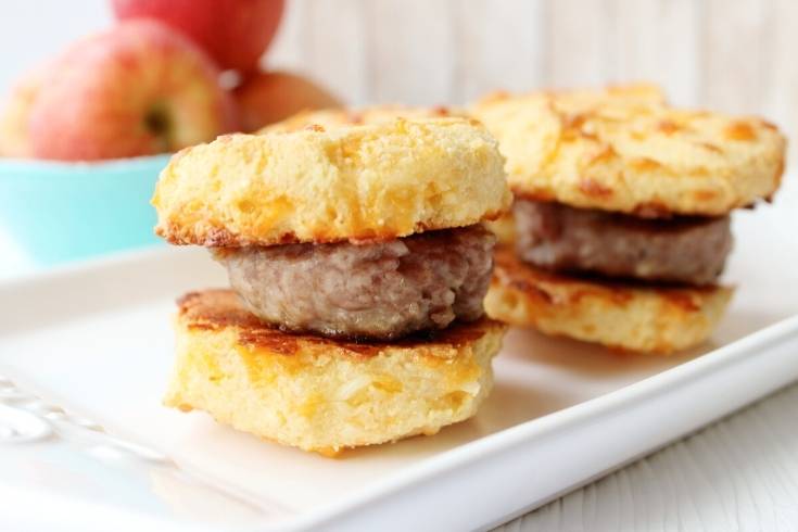 keto almond flour biscuits and sausage recipe low carb breakfast