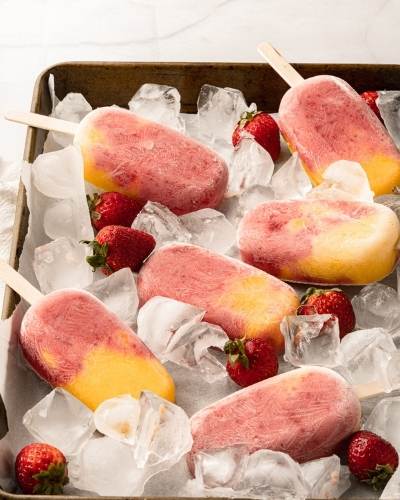 fruit popsicles mango strawberry