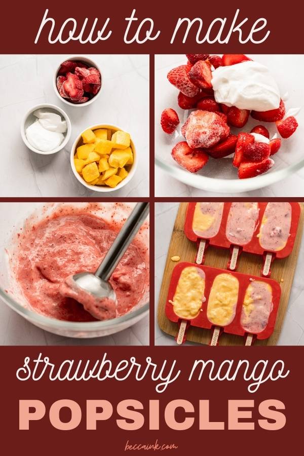 how to make strawberry mango popsicles with fruit and yogurt