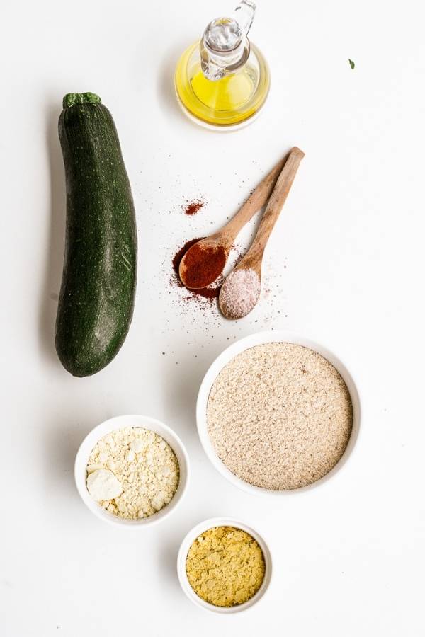 ingredients to make oven baked crispy zucchini chips