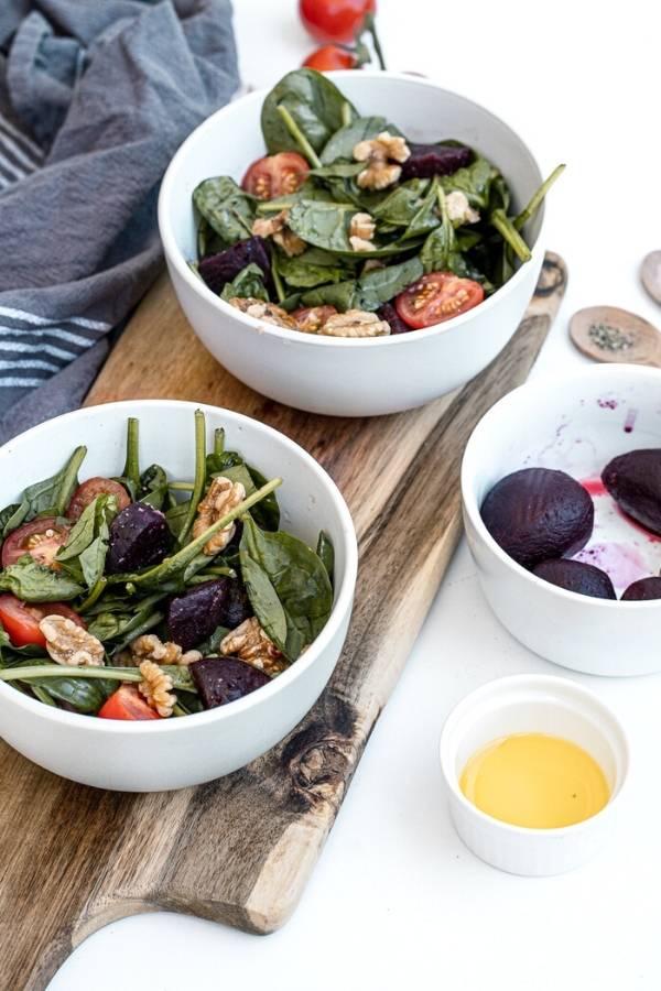 beet and spinach salad