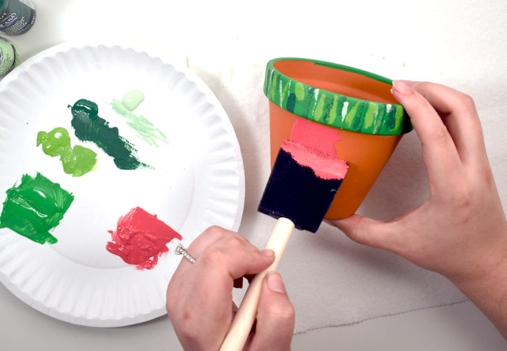 how to paint terracotta pots watermelon design