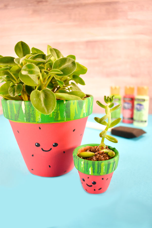 watermelon painted planter ideas