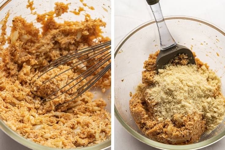 add almond flour to keto cauliflower fritters