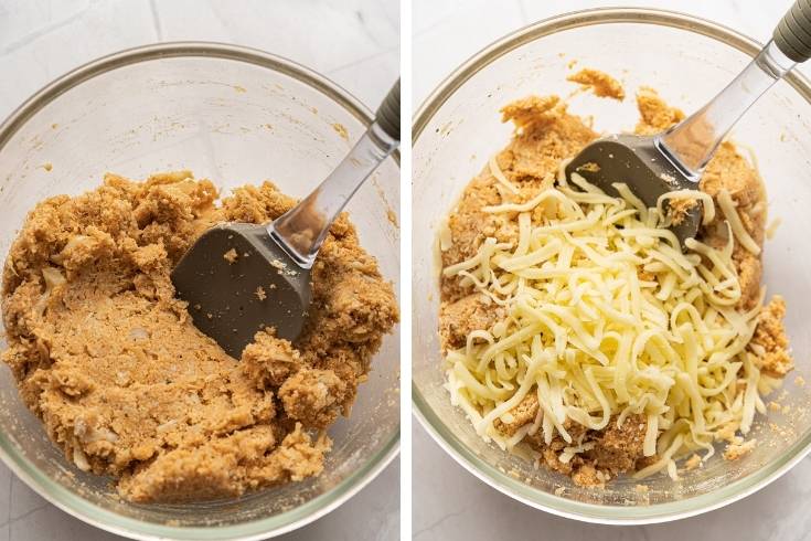 add cheese to low carb cauliflower fritters