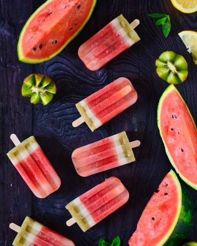 how to make watermelon popsicles recipe with coconut milk and kiwi