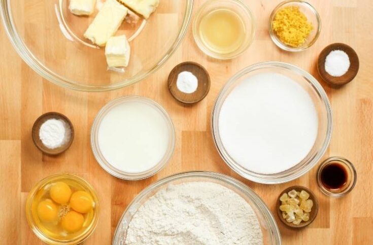 ingredients to make lemon bundt cake from scratch with ginger icing