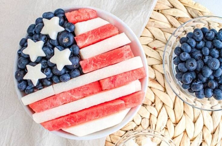 red, white and blue fruit salad