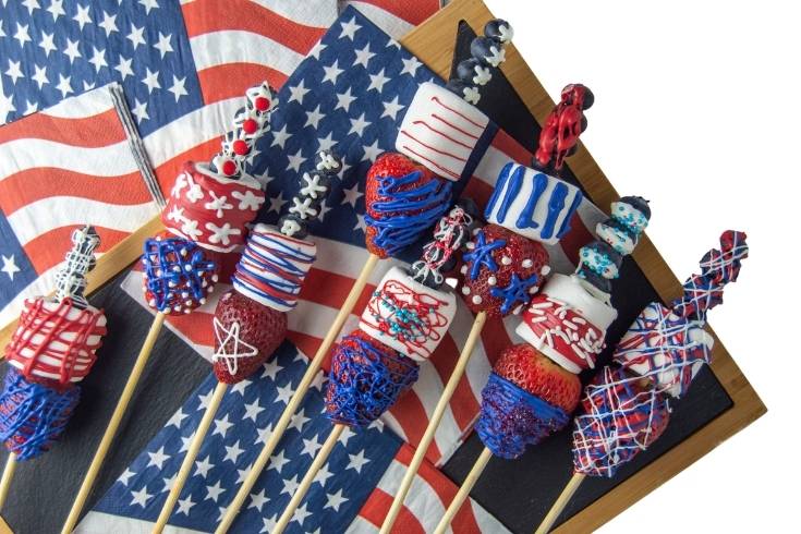 red white and blue patriotic party food