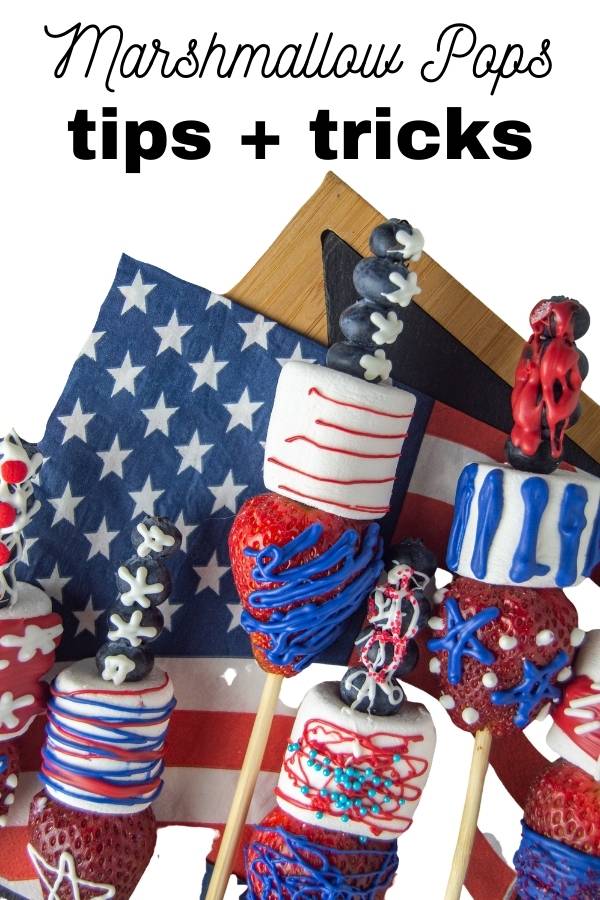 tips and tricks for making and decorating marshmallow pops for the fourth of july