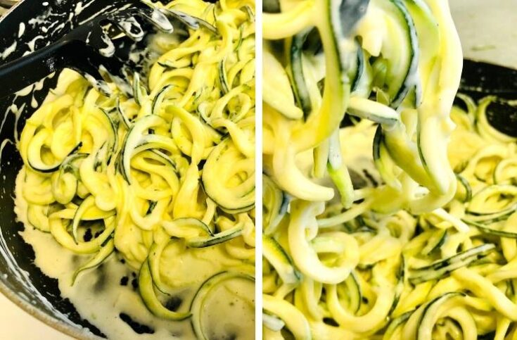 vegetarian zucchini noodles alfredo