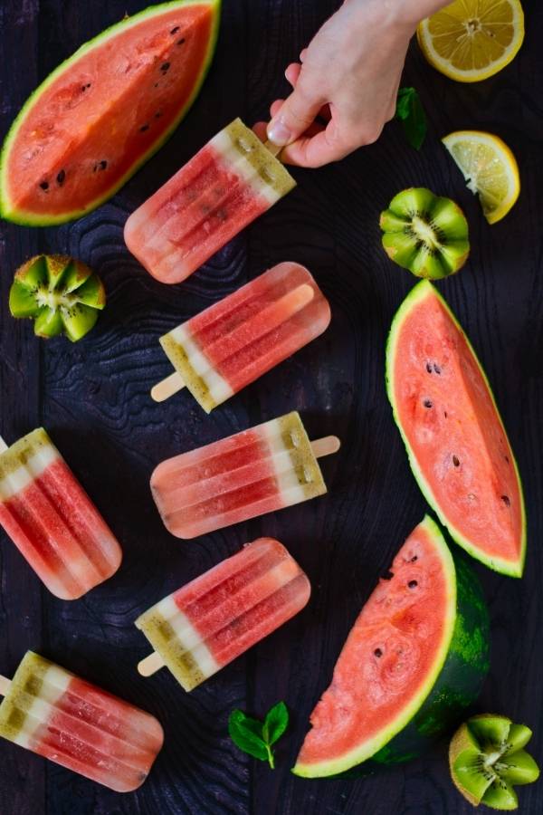 watermelon kiwi homemade popsicles