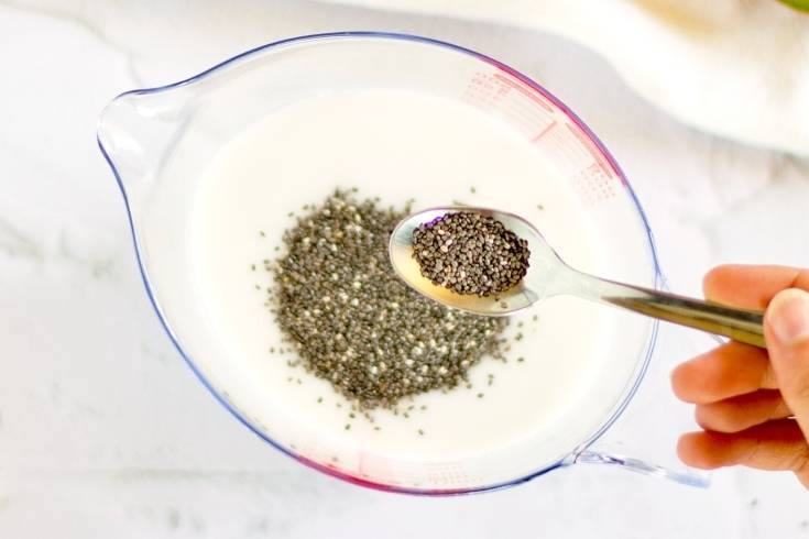 add chia seeds to coconut milk to make Chia seed popsicles