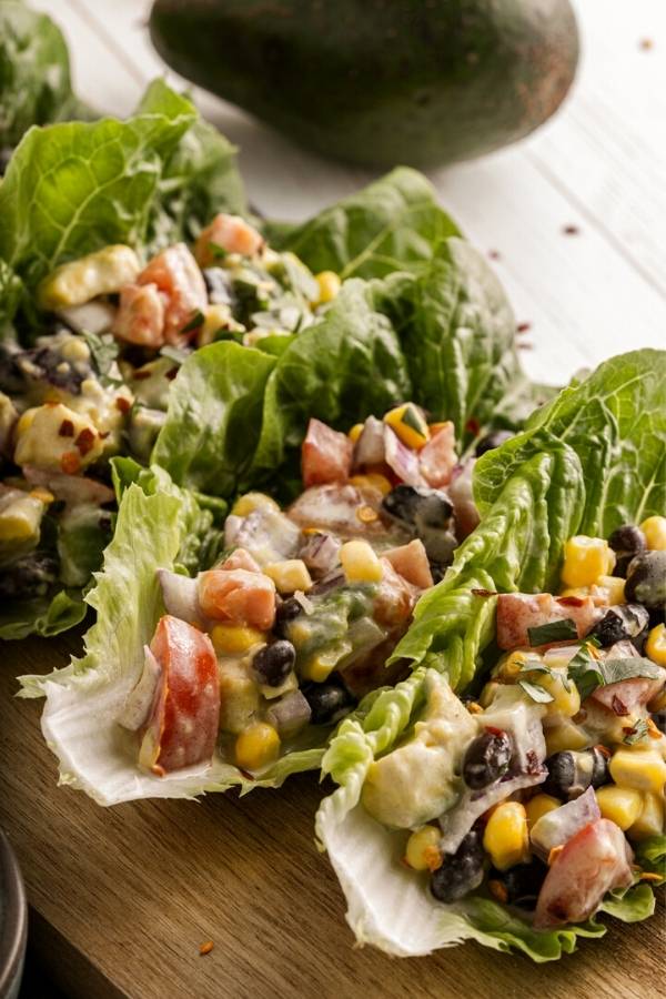 black bean lettuce wraps