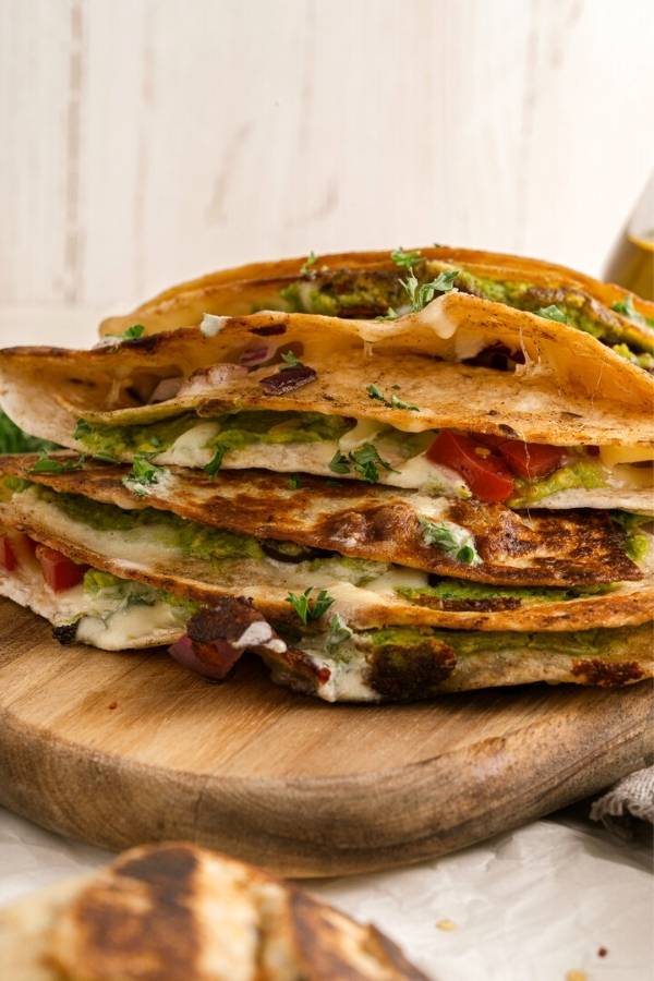 cheese guacamole quesadilla