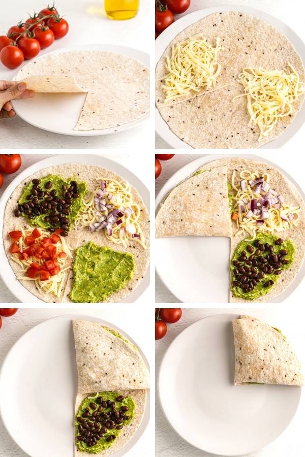 easy folded tortilla quesadilla tik tok hack