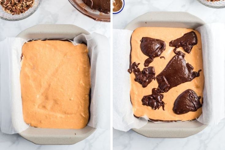 how to make pumpkin cheesecake brownies