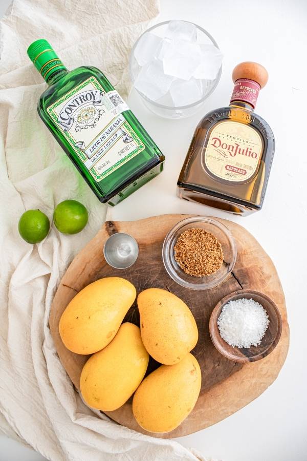 ingredients to make blended frozen margaritas