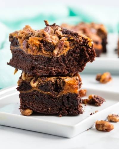 pumpkin cheesecake brownie bars with box mix fall dessert recipe