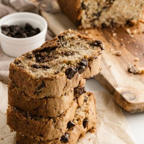 vegan zucchini bread with chocolate chips