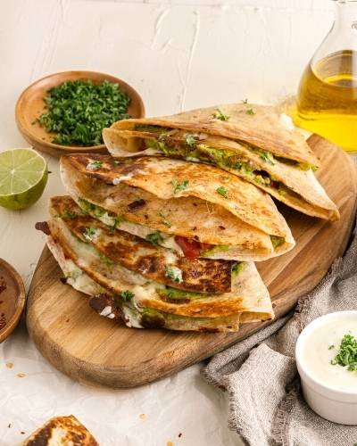 vegetarian guacamole quesadillas