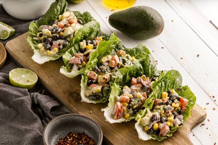 vegetarian mexican lettuce wraps