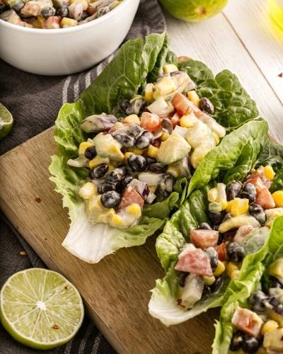 vegetarian mexican lettuce wraps