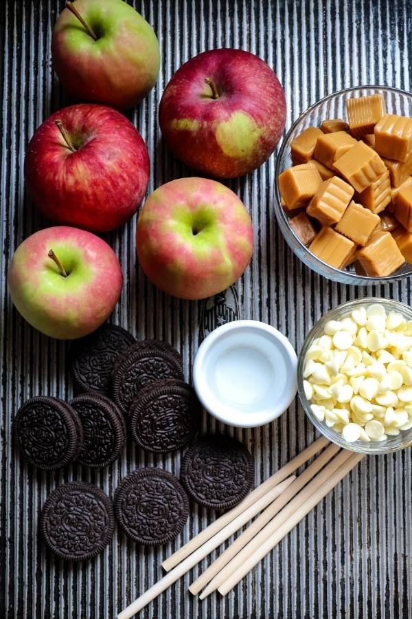 ingredients for caramel dipped apples