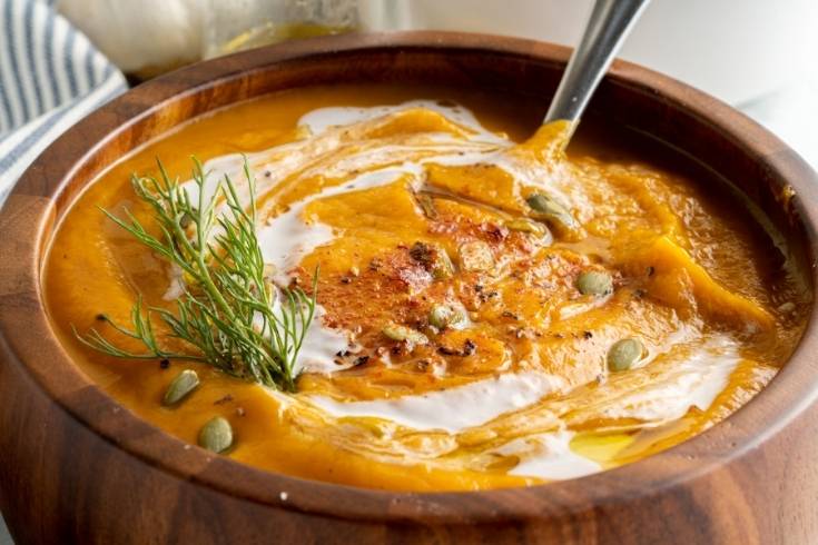 fall soup recipe with roasted pumpkin