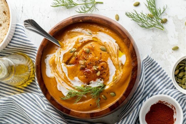 roasted pumpkin soup with coconut milk