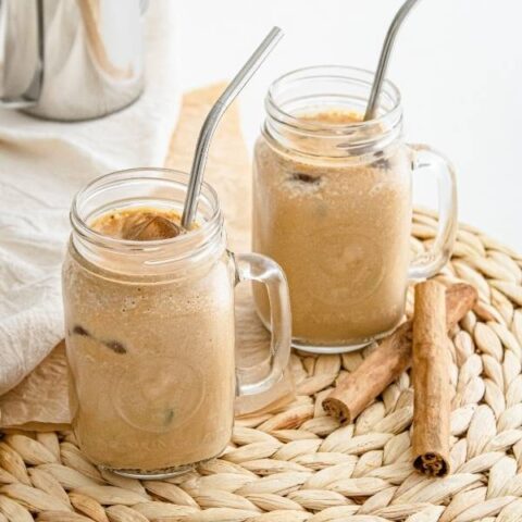 vegan iced pumpkin spice latte recipe with almond milk