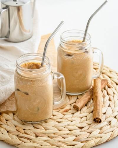 vegan pumpkin spice latte with almond milk iced or hot