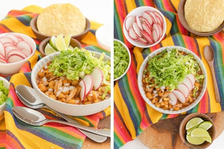 garnish and serve this authentic mexican pozole rojo