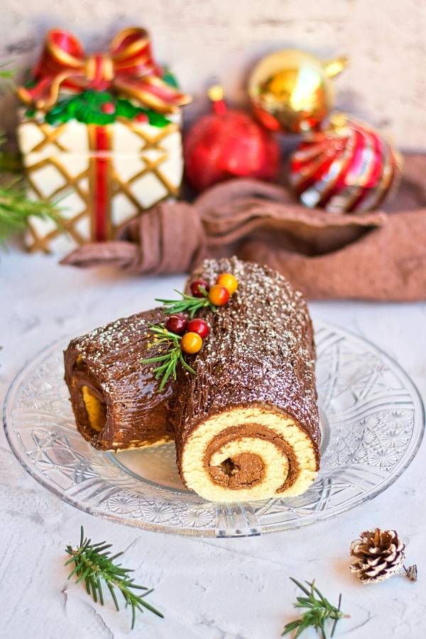 Holiday Yule Log Cake (Bûche de Noël) - Ahead of Thyme