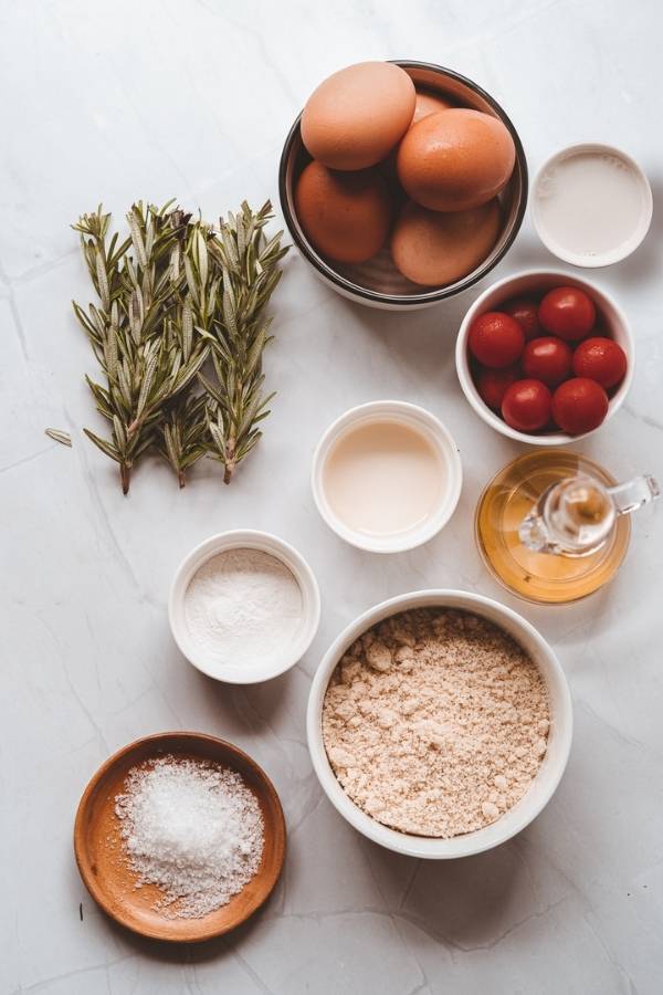 gluten free rosemary focaccia ingredients
