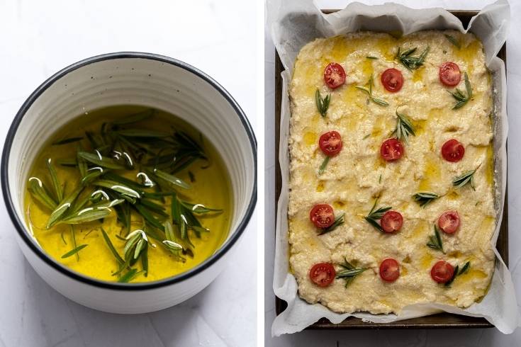 Bake this delicious rosemary focaccia bread recipe with almond flour for a flavorful low carb flatbread to enjoy with dinner as an appetizer.