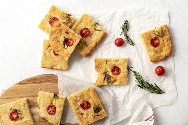 rosemary focaccia bread with almond flour