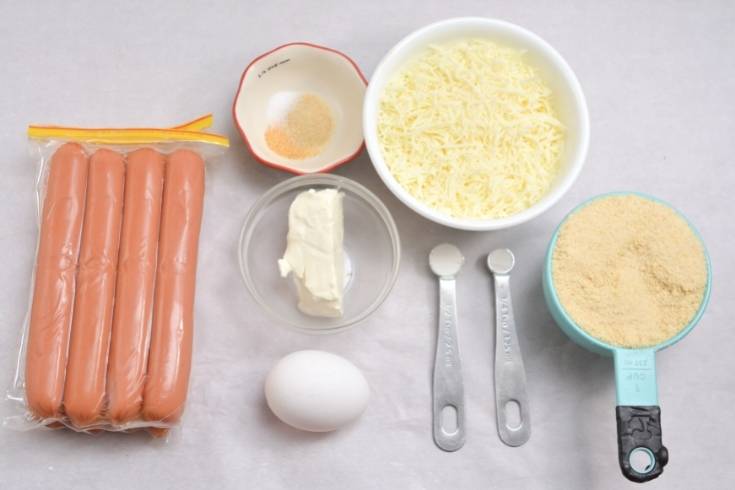 ingredients to make halloween mummy hot dogs