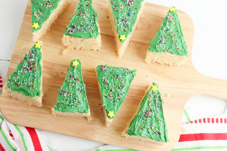 decorated rice krispies christmas tree treats
