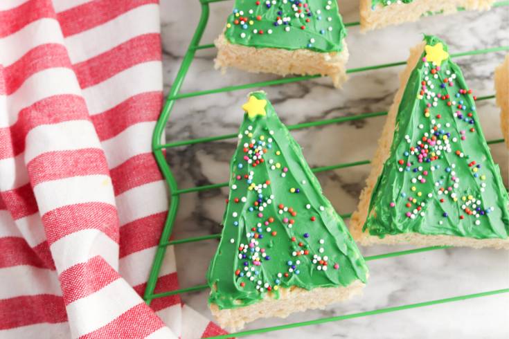 green rice krispie christmas trees